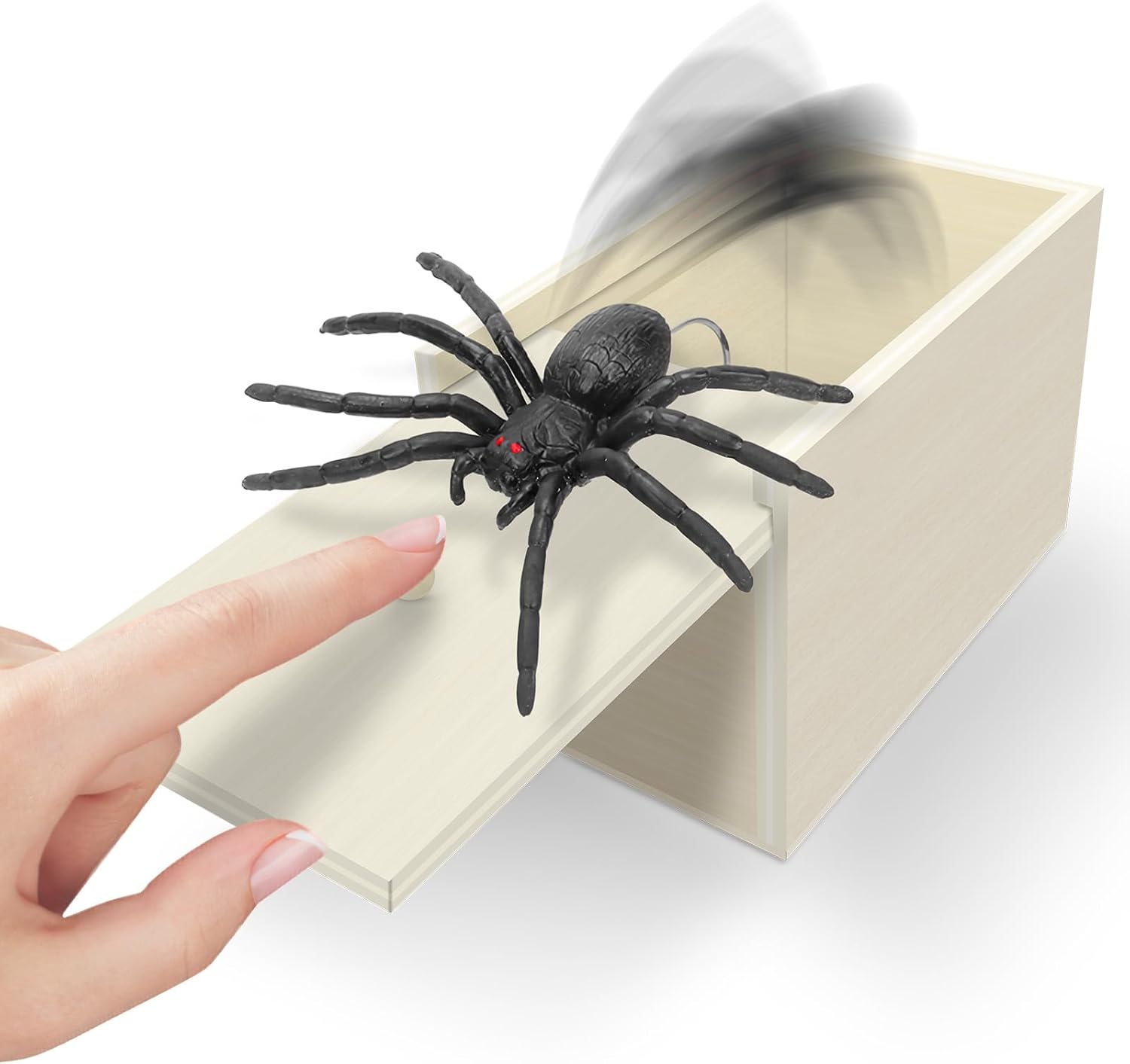 Spider Prank Box, Handmade Wooden Spider in a Box Prank, Funny Surprise Gift Box for Christmas April Fool Birthday Easter Halloween