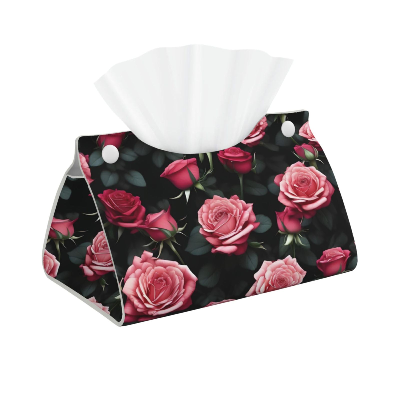 Rose Flower Of Many Print Long Tissue Box Cover Tissue Dispenser Box For Living Room, Office, Car, Bathroom