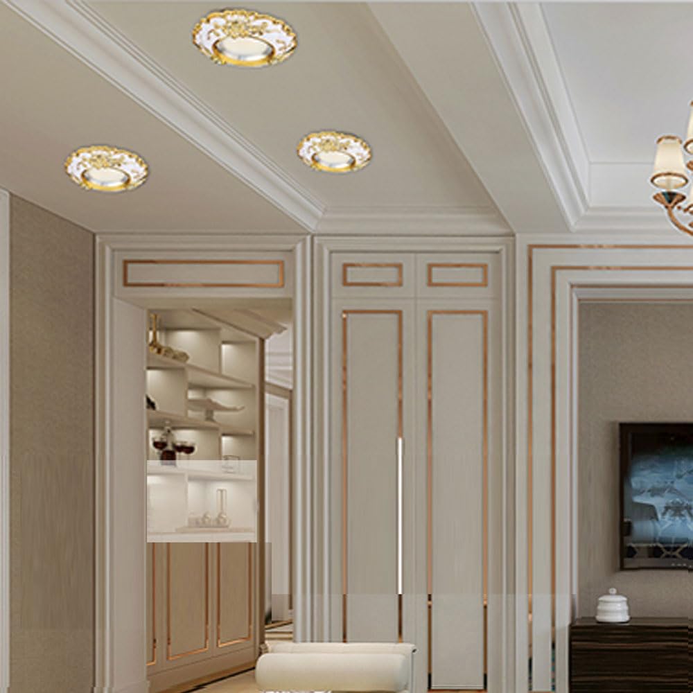 Downlight Empotrado LED Regulable De 4 Piezas, Accesorios De Luz De Techo Redondos con 3000K / 4000K / 6000K Ajustables, Luces LED De Lata, Diseño De Estilo Europeo para Iluminación Interior