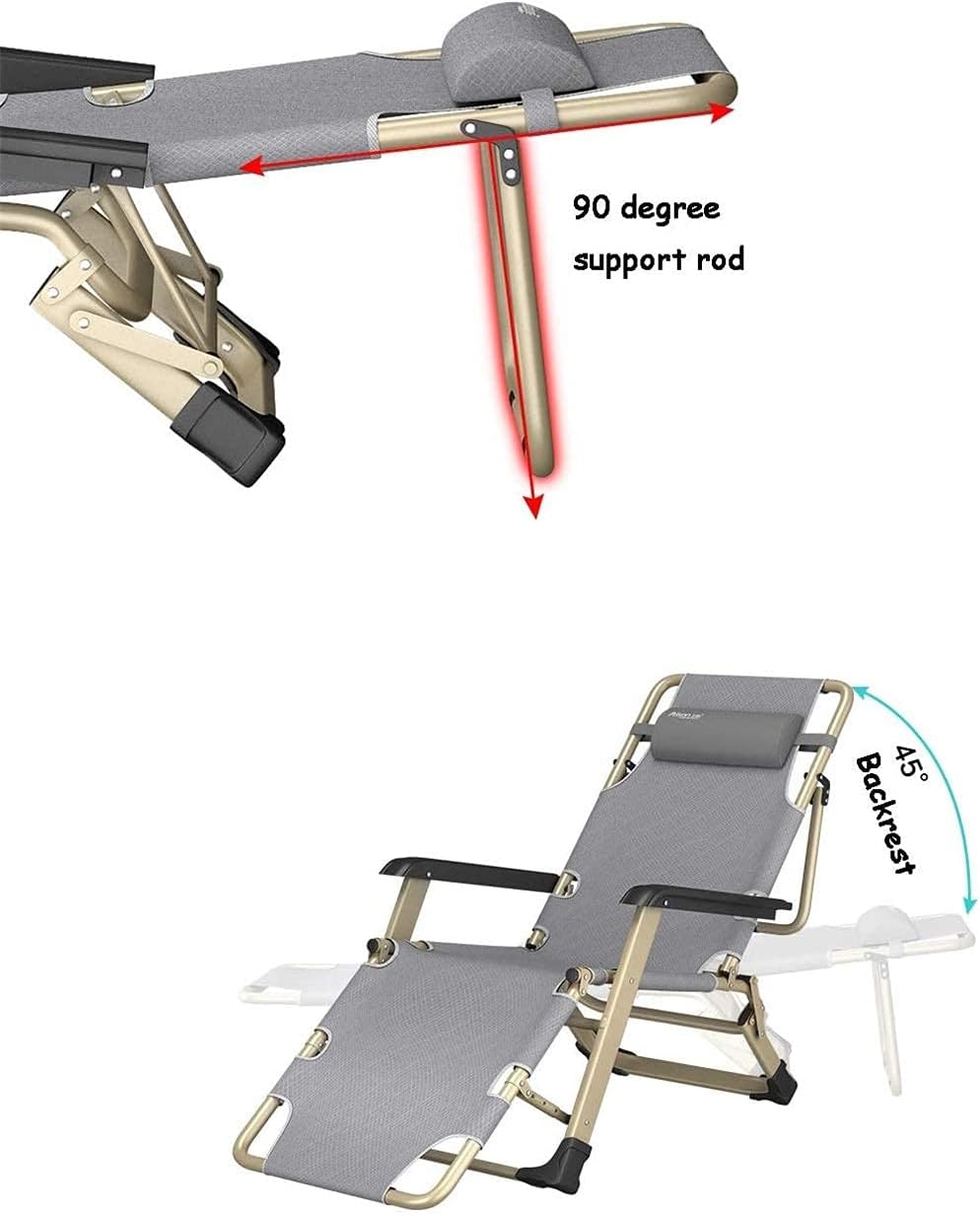 JATIBOSH Reclining Chair Folding Zero Gravity Lounge Chair Oversize XL, Deck Chairs Cotton Cushion for Garden Outdoor Patio Sun Loungers Bed Recliner Loading up to 300kg with Head Pillow