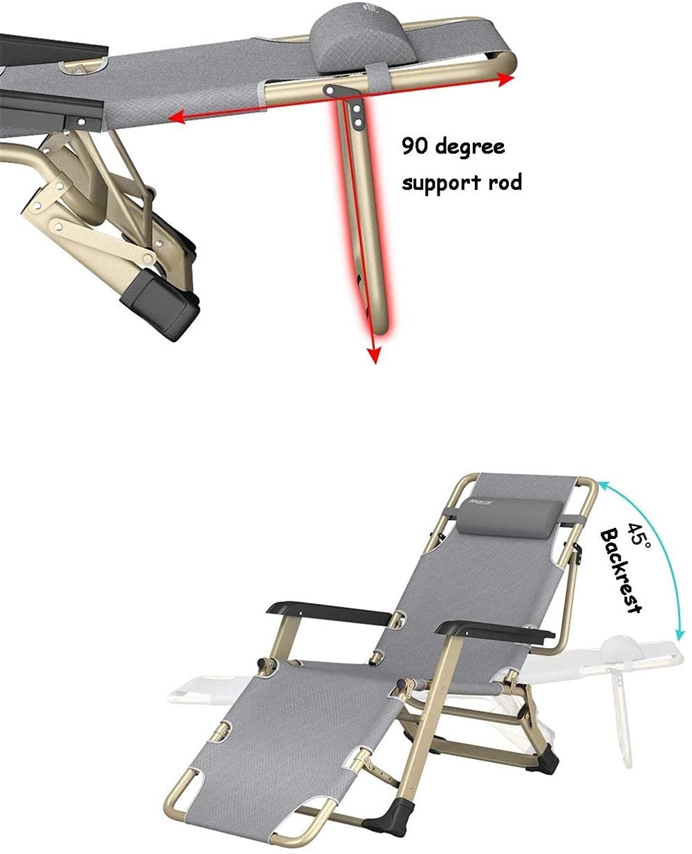 Lettino Prendisole Da Giardino Sedia A Sdraio Senior Pieghevole Extra - Foto 9