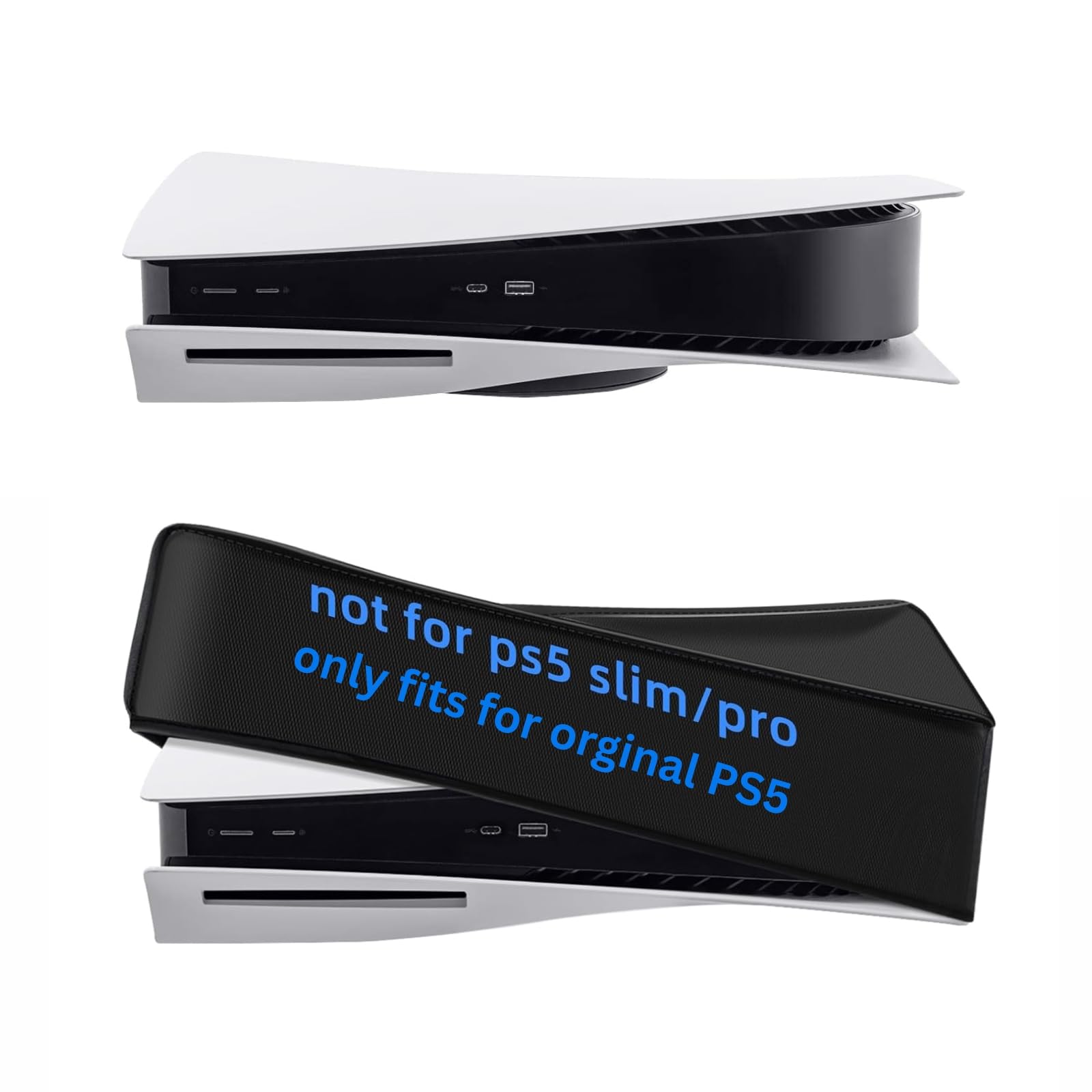 - Dorca® Horizontal Dust Cover for PS5 Console (Digital & Disc Edition) - Precision Fit & Water-Resistant Protective Sleeve for PlayStation 5 (Original Model Only) - Black (Not for PS5 Slim/Pro)