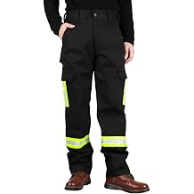 TICOMELA FR Pants High Visibility Cargo Pants NFPA2112 7.5oz Hi-Vis 100% C