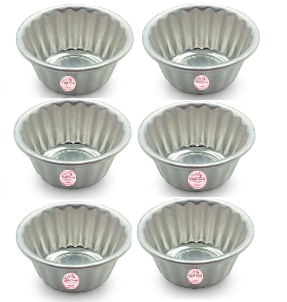 Aluminium Jelly Cup Cake Mould Small - 6 Pieces Set-image-34