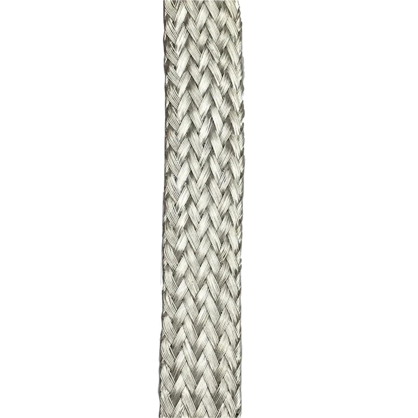 10 m verschlüsselter, versilberter Kabelschlauch mit geflochtenem 4–8 mm Schlangenleder-Geflecht(4mm)