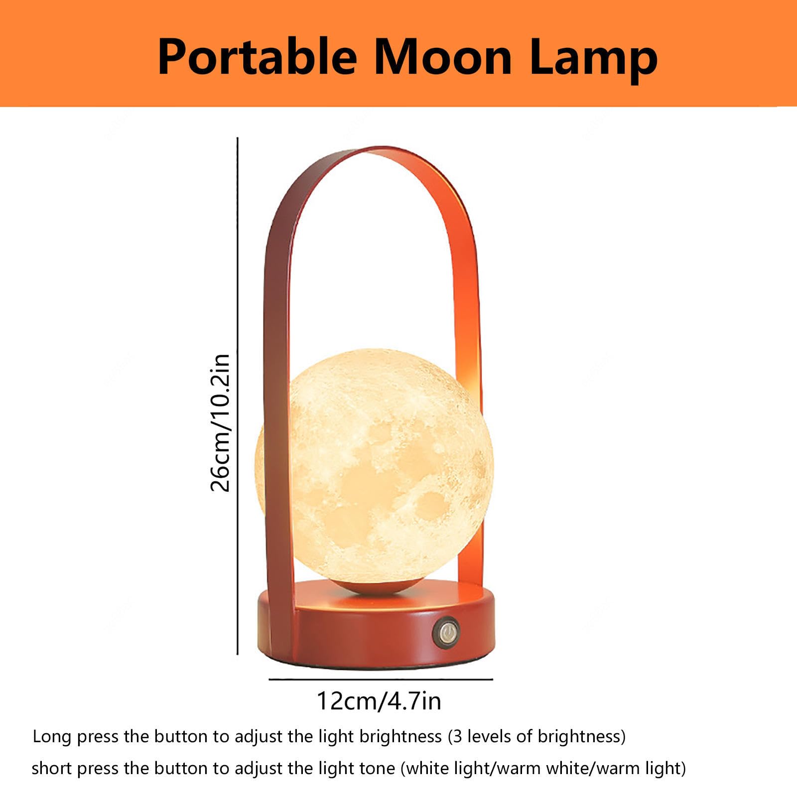 ARTSIM Acrylique Sphérique Veilleuse, Veilleuse Bébé Rechargeable Avec Variateur 3 Couleurs Et Luminosité, Lampe De Bureau Pour Chambres à Coucher Et D'enfants,B