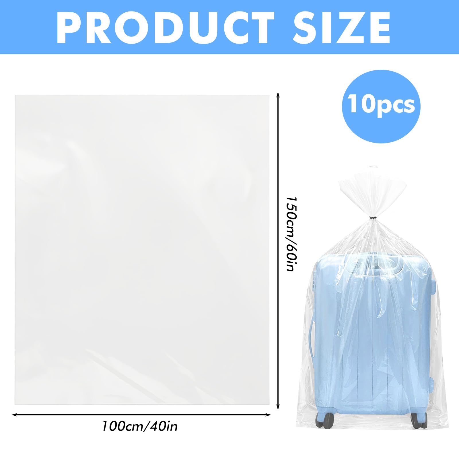 10 Pezzi Extra Grandi Borse Trasparenti in Plastica Gigante: Sacchetti per la Conservazione 100 x 150 cm, 227 L Sacchetti di Conservazione Enormi, Enorme Borsa di Conservazione per Grandi Peluche