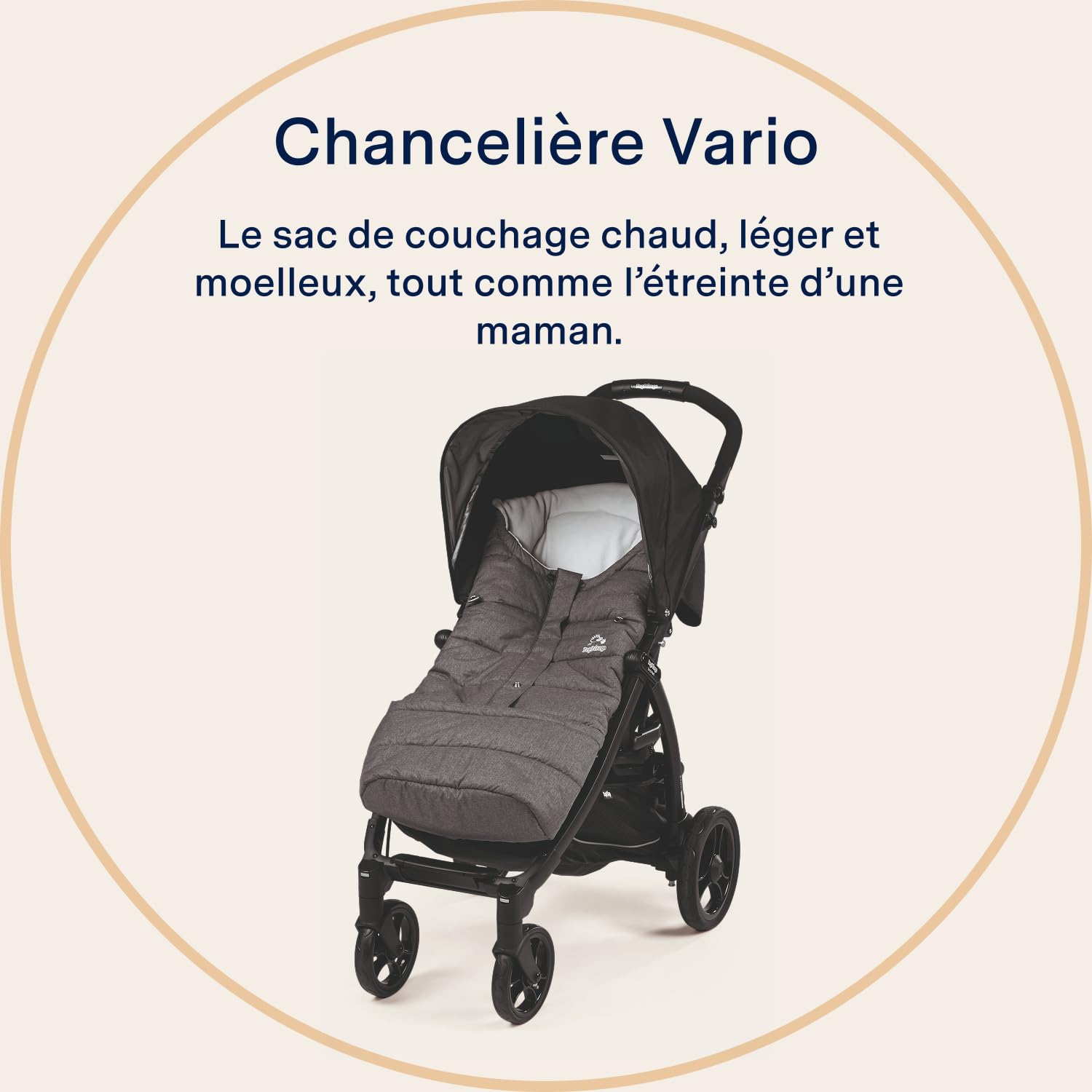 PEG Vario Foot Muff - Chancelière d'Hiver Extensible pour Poussette et Siège-Auto - Compatible avec les Produits Peg Perego