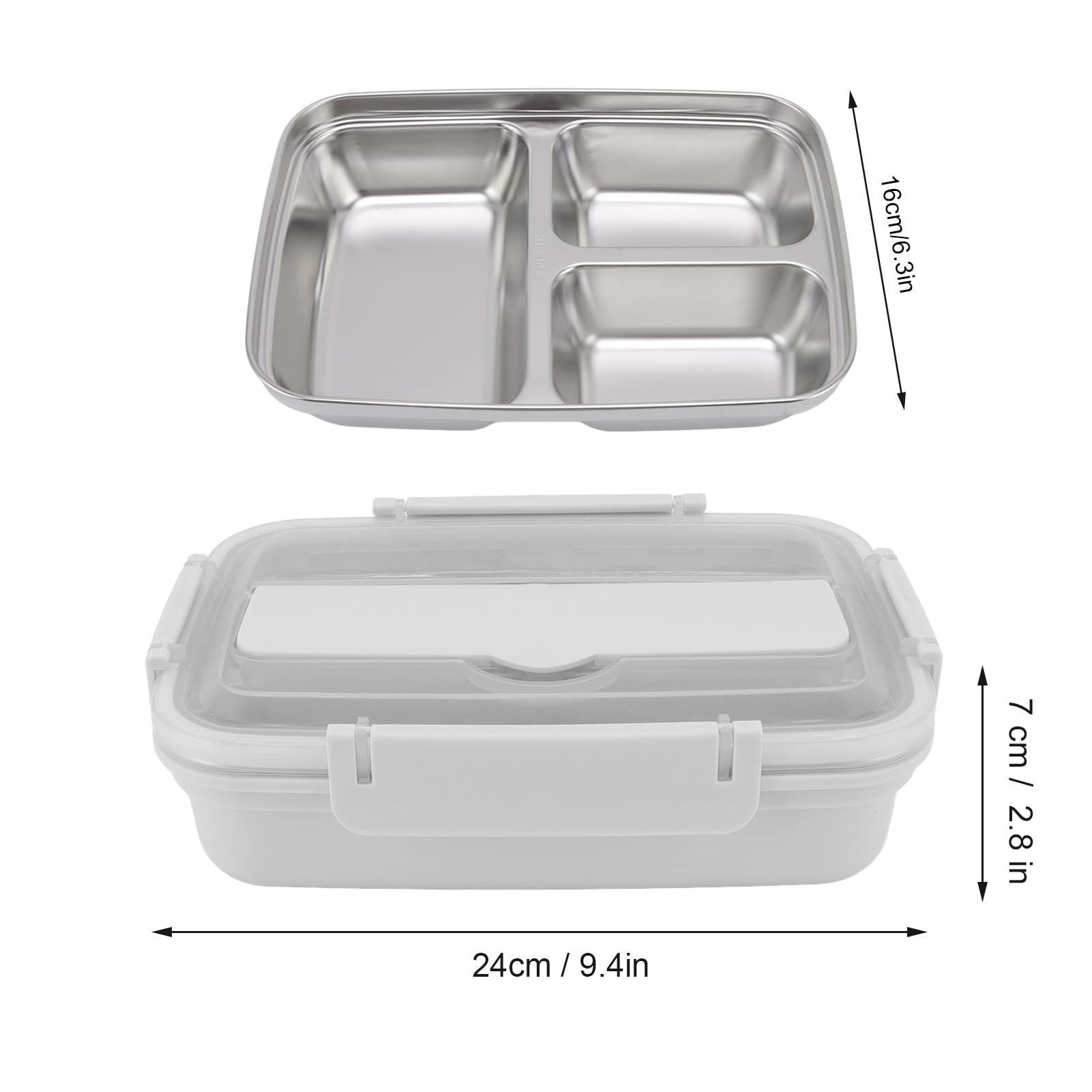 HaWare Edelstahl-Bento-Box, 1400 Ml, 3 Fächer – Auslaufsicher Mit Trennwänden & Tasche | Lunchbox Für Arbeit, Schule, Picknick
