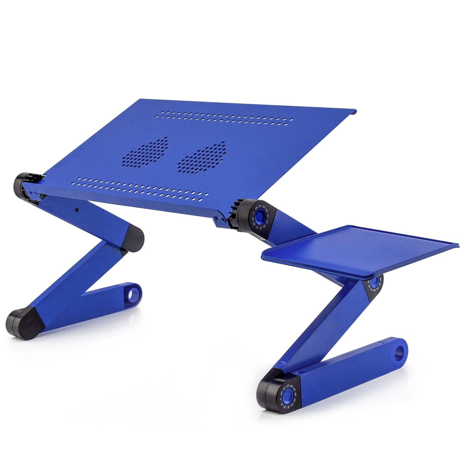 Laptop Desk for Bed Cozy Aluminum Lap Workstation Stand with 2 Fan Mouse Pad Foldable Book Stand Notebook