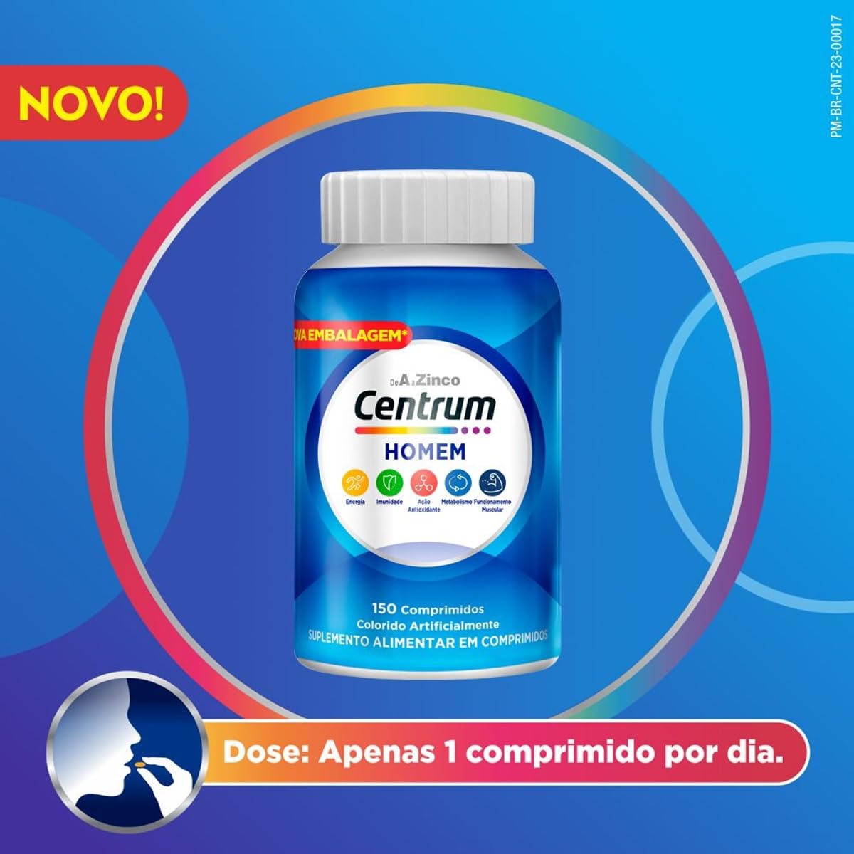 Centrum Homem Multivitaminico Diário com Magnésio, Vitamina D e Vitamina B12, 150 Comprimidos em promoção! Veja a oferta e mais achadinhos de Vitaminas & Suplementos 3 Hoje é o melhor dia para comprar Centrum Homem Multivitaminico Diário com Magnésio, Vitamina D e Vitamina B12, 150 Comprimidos com aquele preço maroto! Promoção! Aproveite a oferta! 3