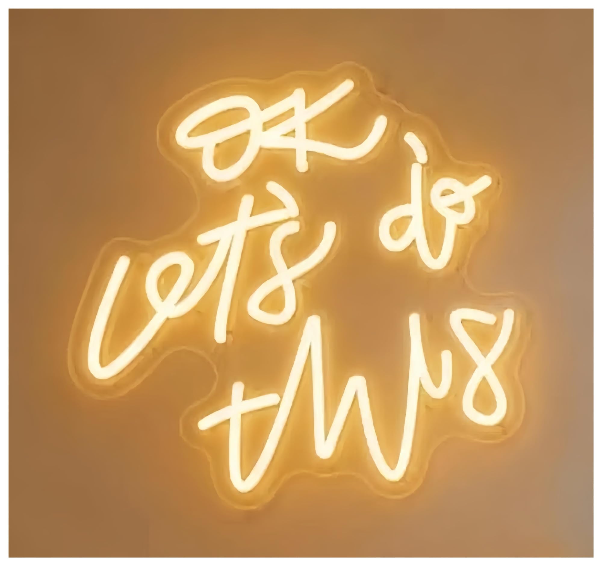 XENITE Hanging Art Neon Signs OK Let's Do This Neon Sign Motivational USB Dimmab LED Lights for Room Home Bedroom Dorm Decorations 36x33cm