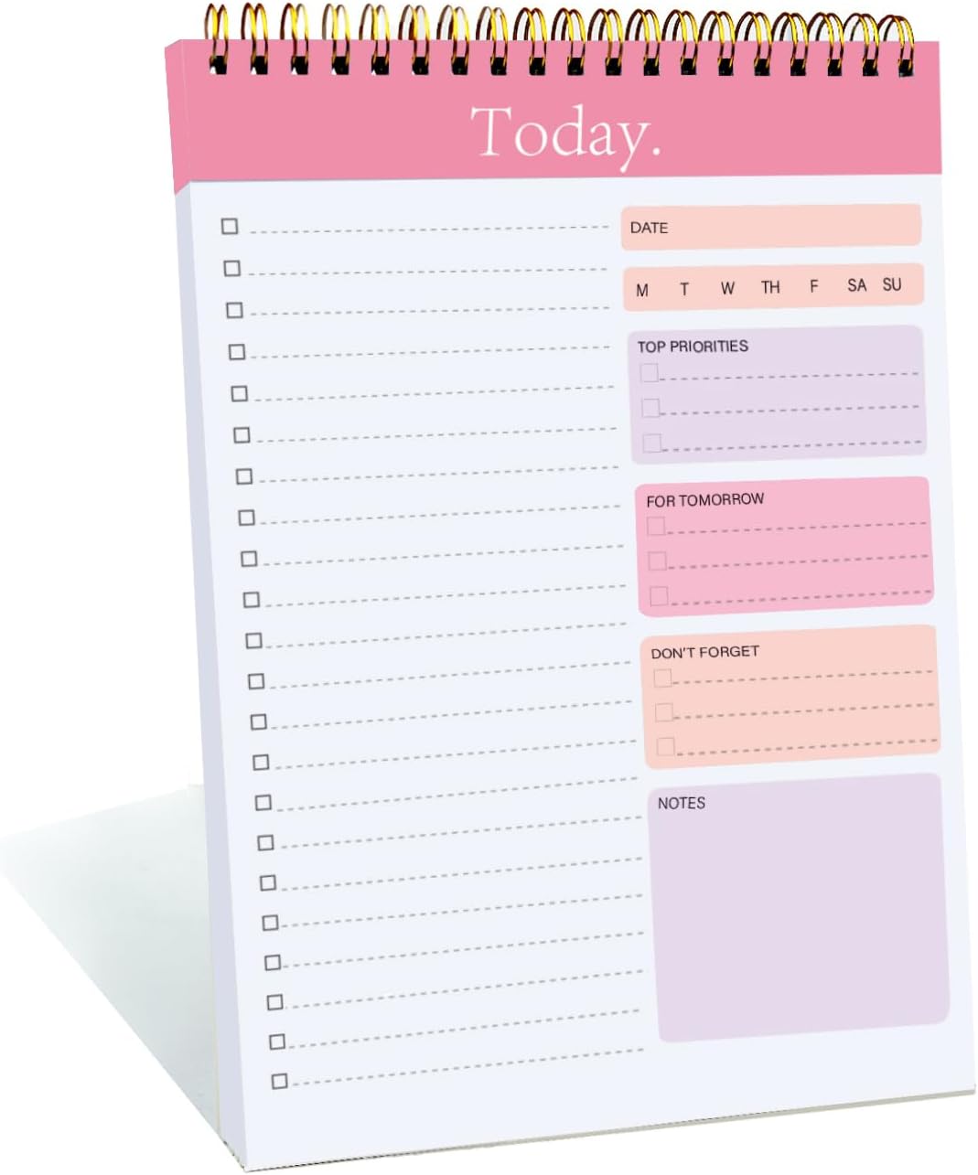 To Do List Notepad, Pink Undated Daily Task Planner, 52