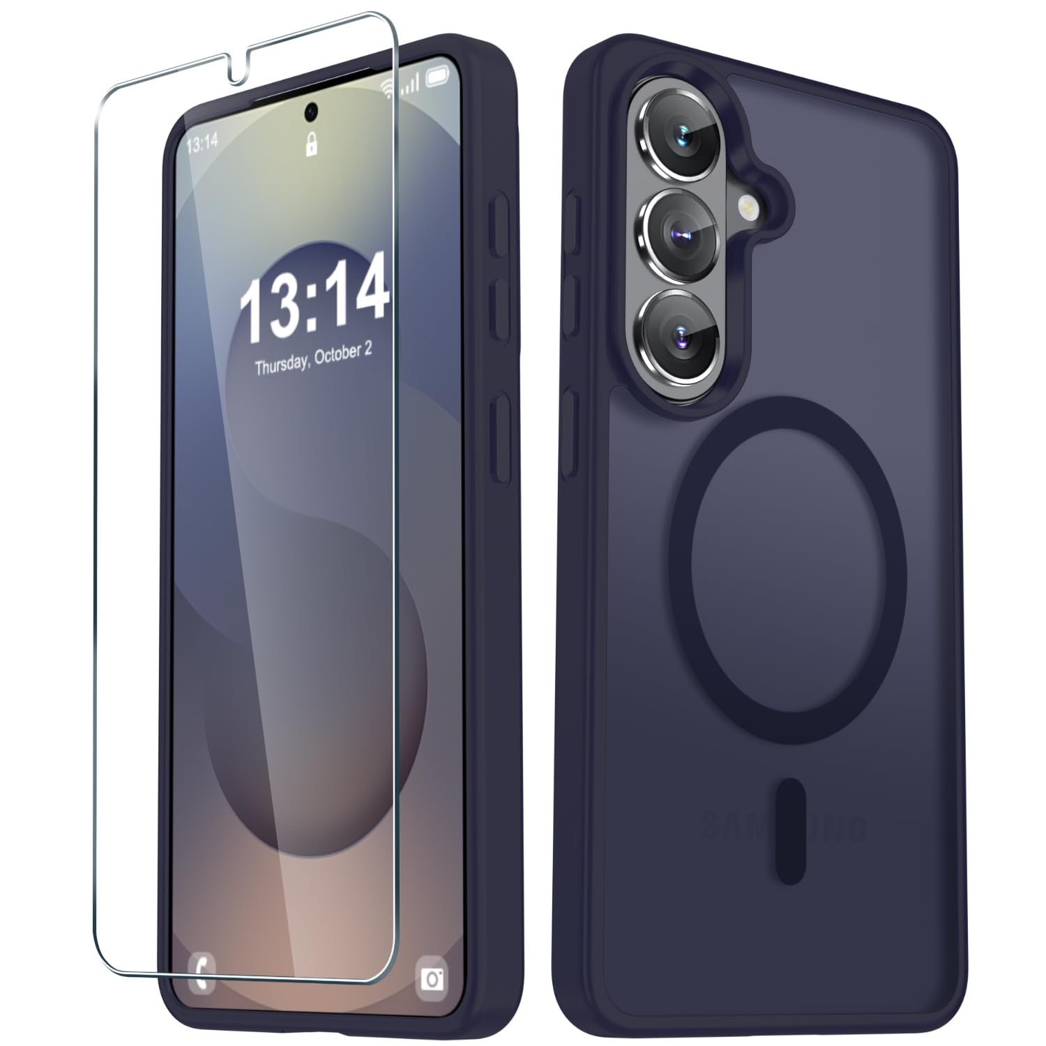 for Samsung Galaxy S26+ Plus Case, Matte Magnetic Phone Cover, Deep Purple | Fit for MagSafe, Screen Protector included, Shockproof Military Grade Protection, Translucent Frosted Back