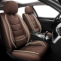 Vista 1 de URINOVET Funda de cuero para asiento de automóvil, fundas de asiento de lujo impermeables para KIA Forte Koup 2010-2016 (juego completo, café)