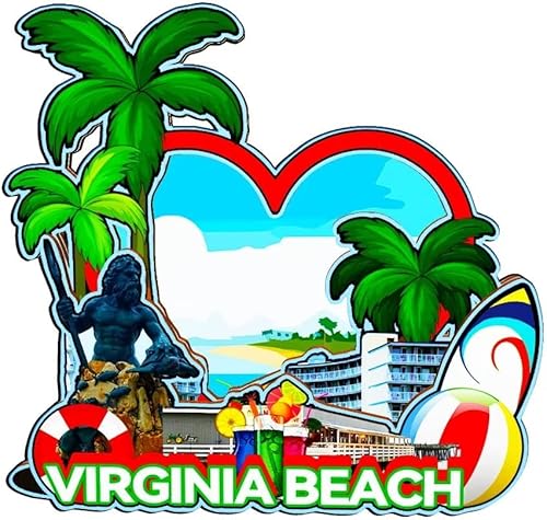 Virginia Beach Vermon USA imán imán de madera 3D monumentos de viaje coleccionables recuerdos decoración hecha a mano -1964