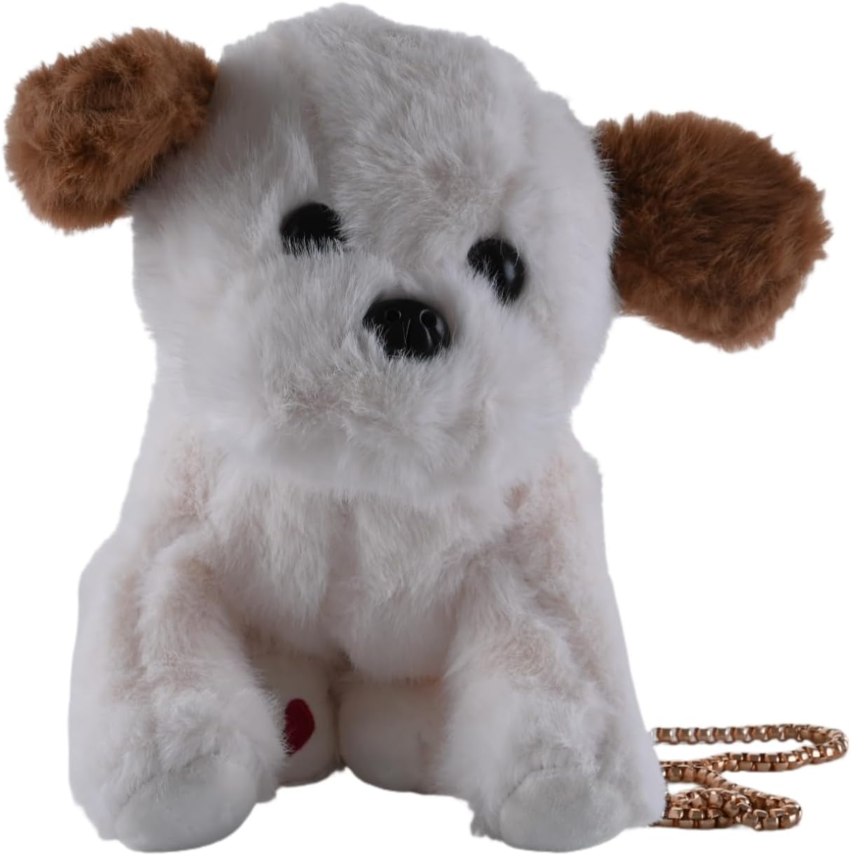 Labrador Dog Crossbody Bag, Dog Shoulder Bag Messenger Bag, Cute Animals Plush Purse Novelty Bag with Zipper for Women (White and Brown)