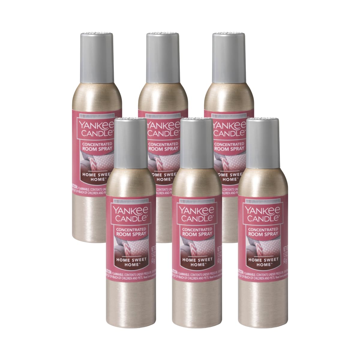 Yankee CandleConcentrated Air Freshener Room Spray, Odor Eliminator for Home, Bathroom, Home Sweet Home, 1.5 Oz (Pack of 6)