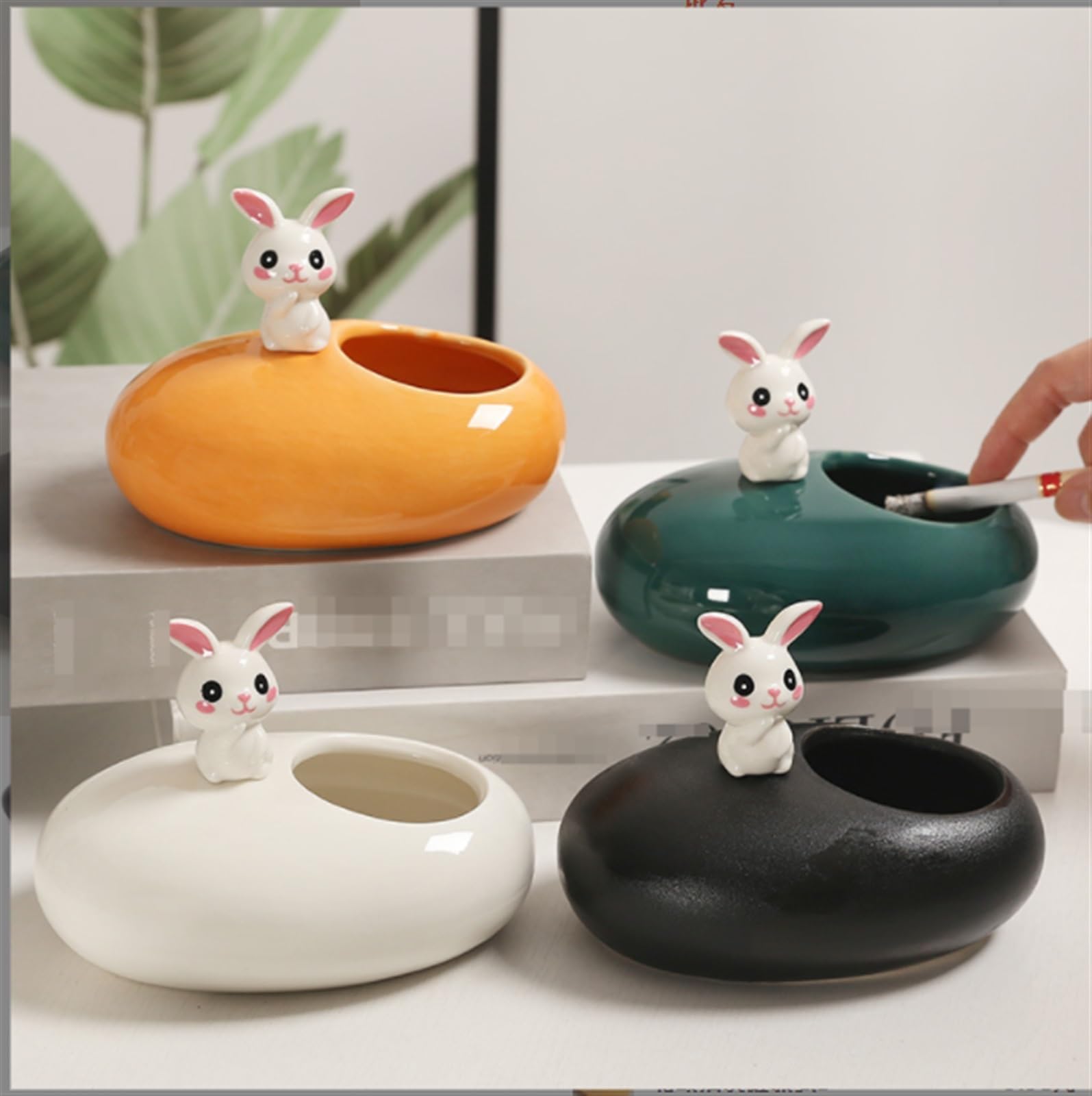 Popielniczka Stołowa, Elegancka Kreatywna Ceramiczna Popielniczka Anty-muchowa Popielniczka Do Cygar Do Użytku Wewnątrz Popielniczka do Baru(Green-a)