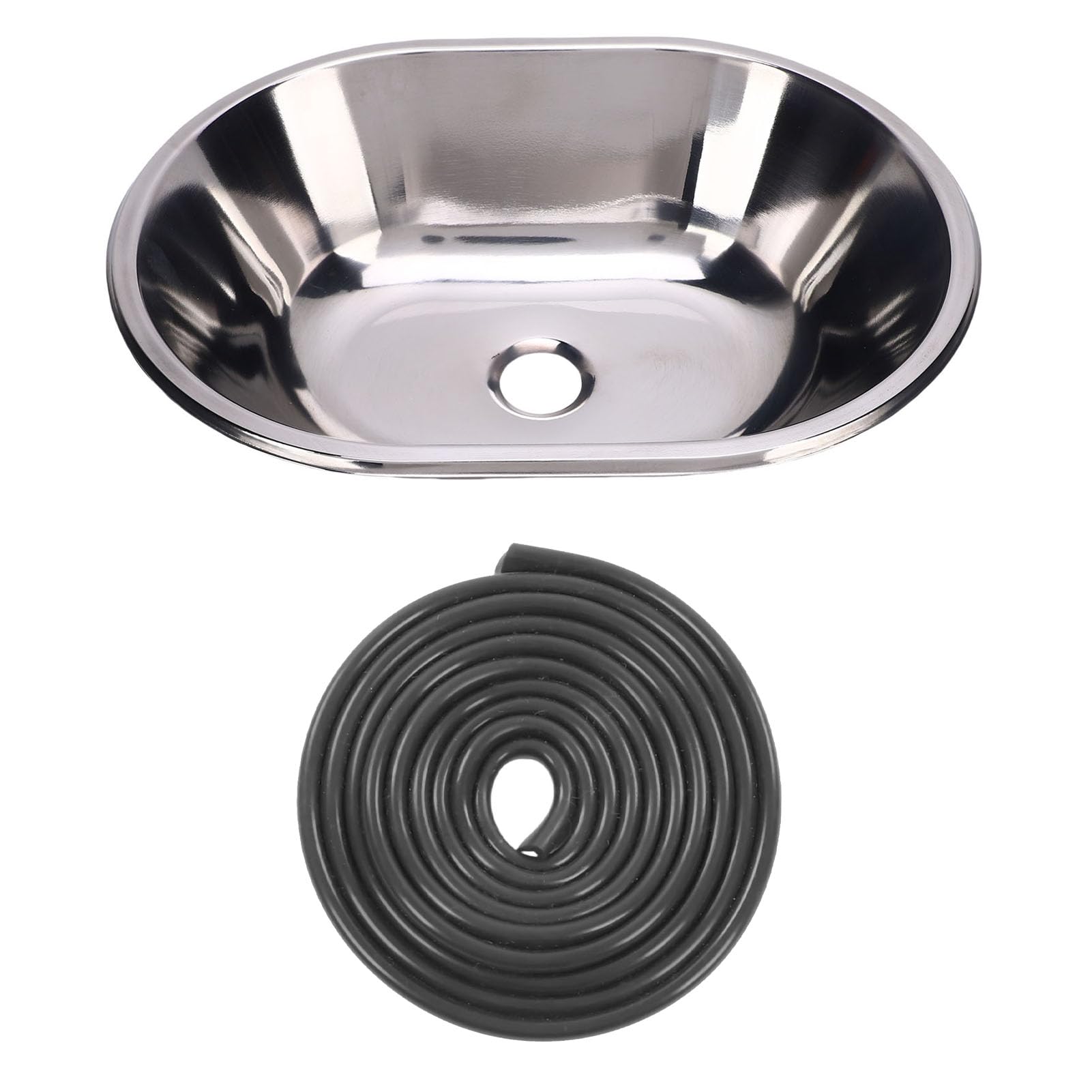 Tbest Cancella Inossidabile del Lavandino in Acciaio Inossidabile per la Cucina Montata a Filo con Foro di Scarico 40 Mm per Camion per Alimenti per la Barca per Camino