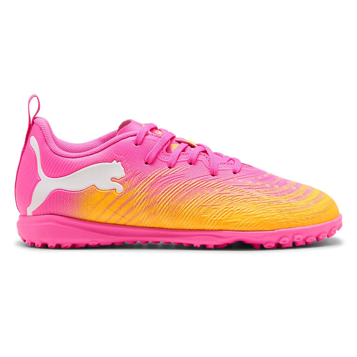 Botas de fútbol PUMA Future 9 Play TT JR rosa para césped artificial infantil 7
