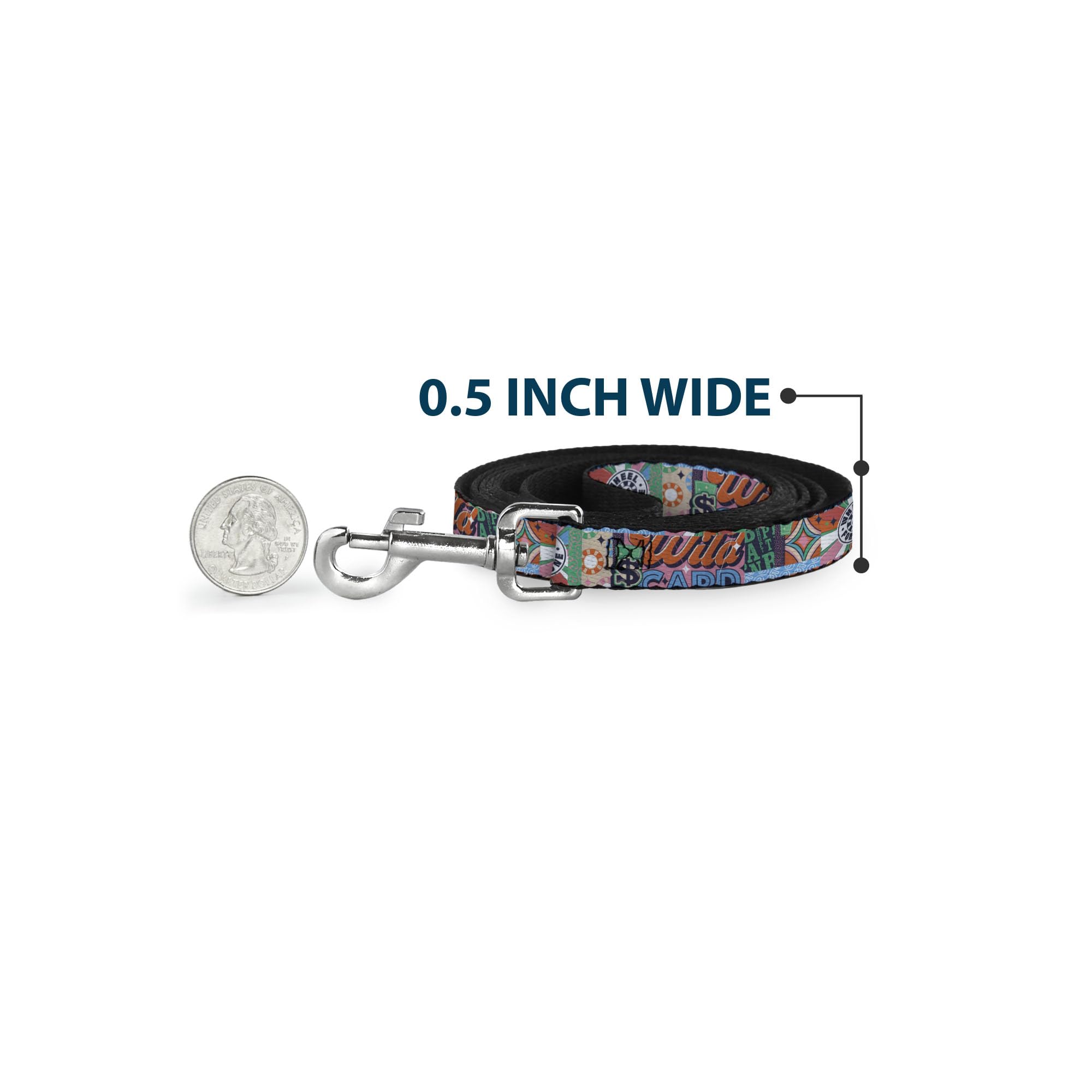 Sony Pictures Laisse pour Chien avec Logo Wheel of Fortune et Collage Wild Card Multicolore 1,8 m de Long 2,5 cm de Large