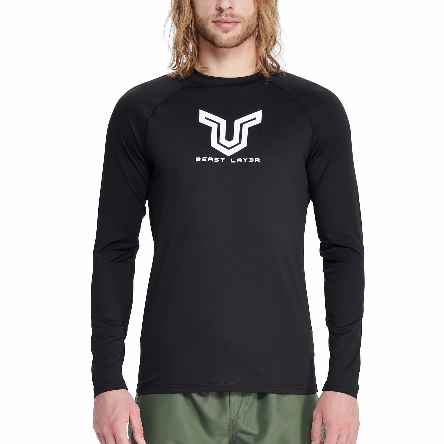 HUGE SPORTS Camiseta de natación de manga larga para hombre de rashguard de manga larga para todas las actividades al aire libre
