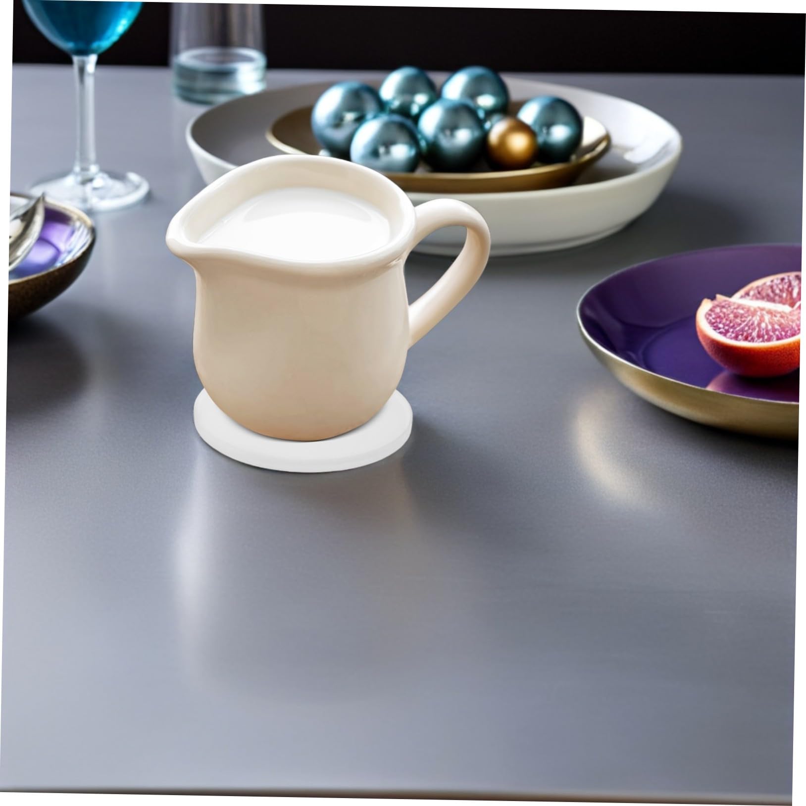 Cabilock 12pièces sous-Verres Céramique Blancs Lot de Prêts à Peindre Designs Ronds Vierges avec Base Liège pour Loisirs Créatifs et Protection des Surfaces