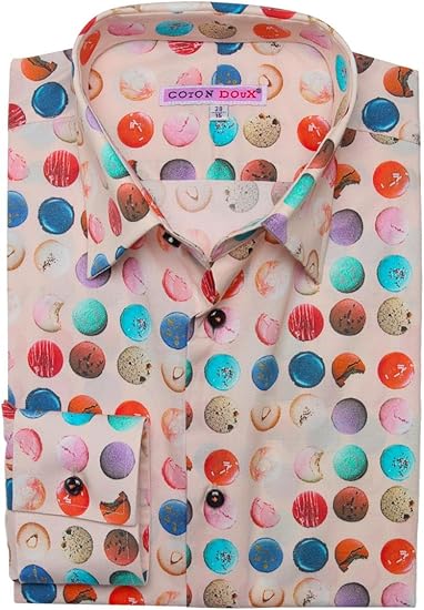 COTON DOuX コトンドゥ　マカロン柄　シャツ　長袖　39 メンズ Amazon.co.jp: [コトンドゥ] CotonDoux 柄シャツ メンズ シャツ