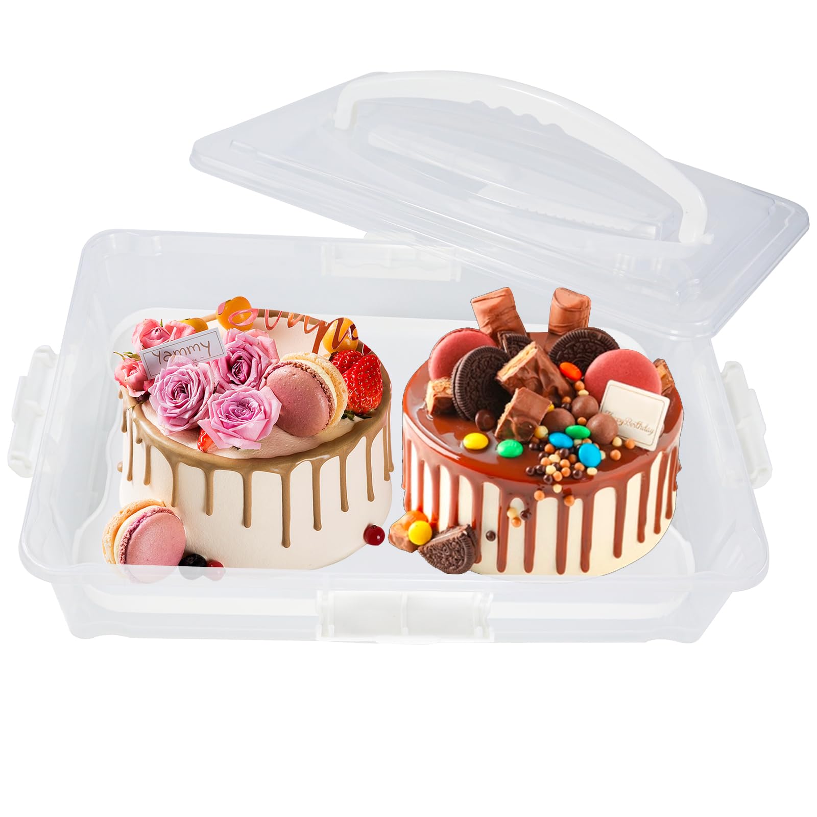 White Cake Carrier - Holds 12 Cupcakes or 1 Cake -7
