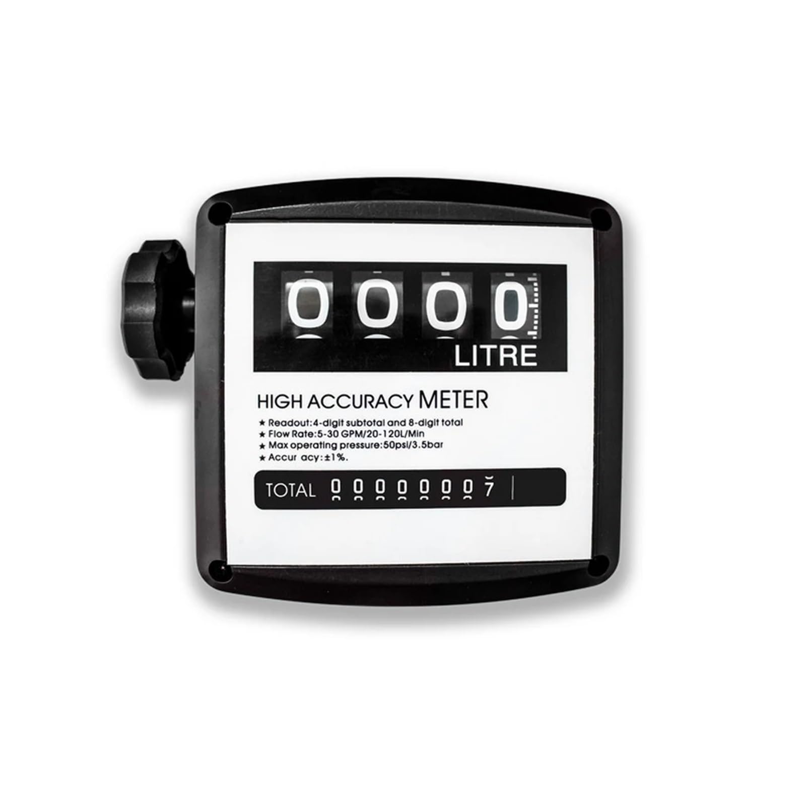 Medidor de Flujo de Agua Contador de Agua Digital, Medidor De Flujo FM-120 4 Medidor De Flujo De Aceite De Gasolina Digital 20-120L/Min Cuatro Digitales For Contador De Flujo De Combustible Y Aceite U
