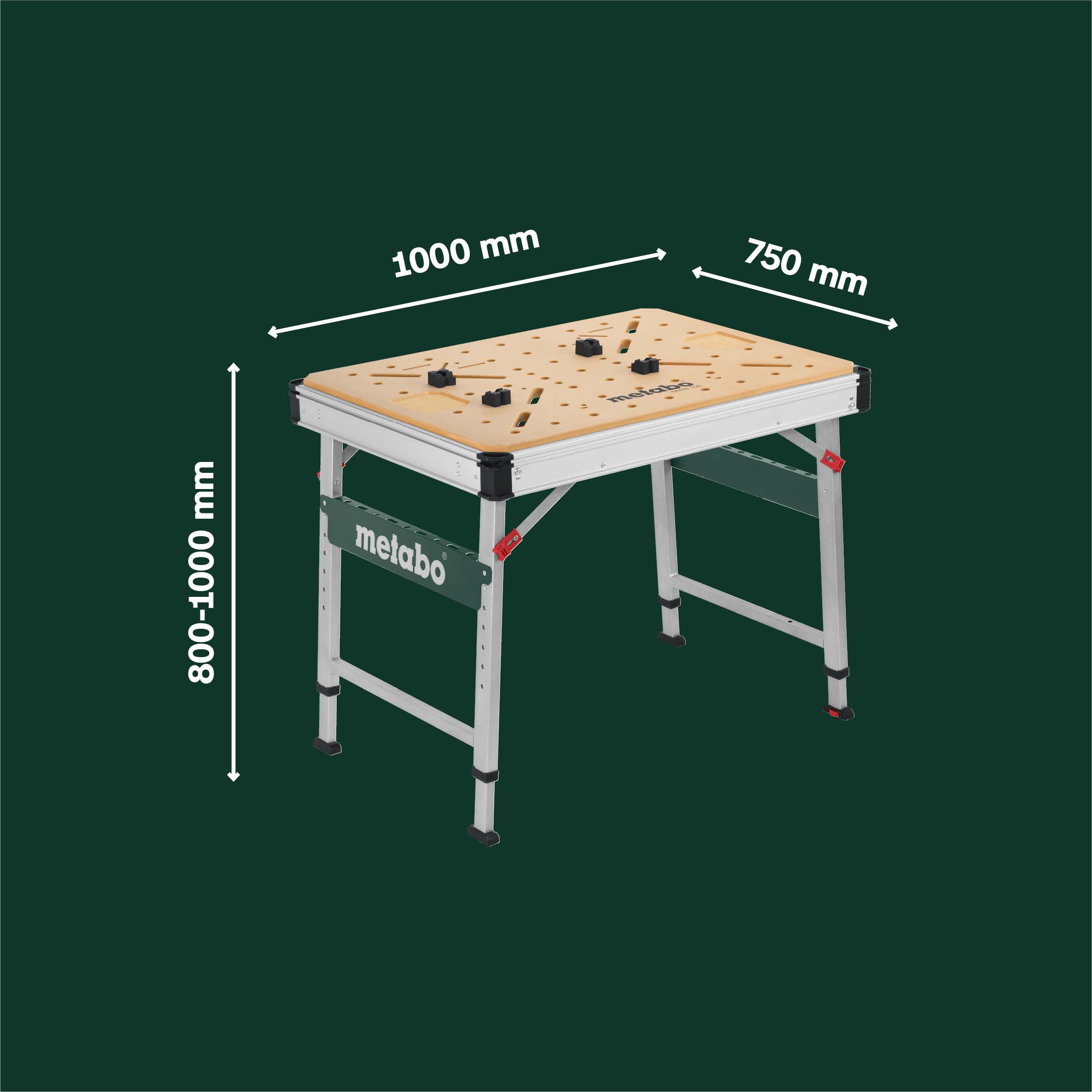 metabo Multifunktionstisch MWB 100, Klappbare Werkbank & Montagetisch