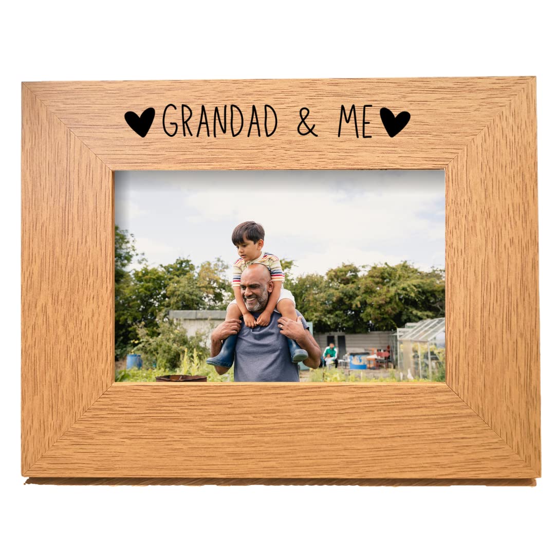 Second Ave Gift Company Landscape Frame Second Ave Oak 6X4 Landscape Picture Photo Frame Grandad & Me Gift Father's Day