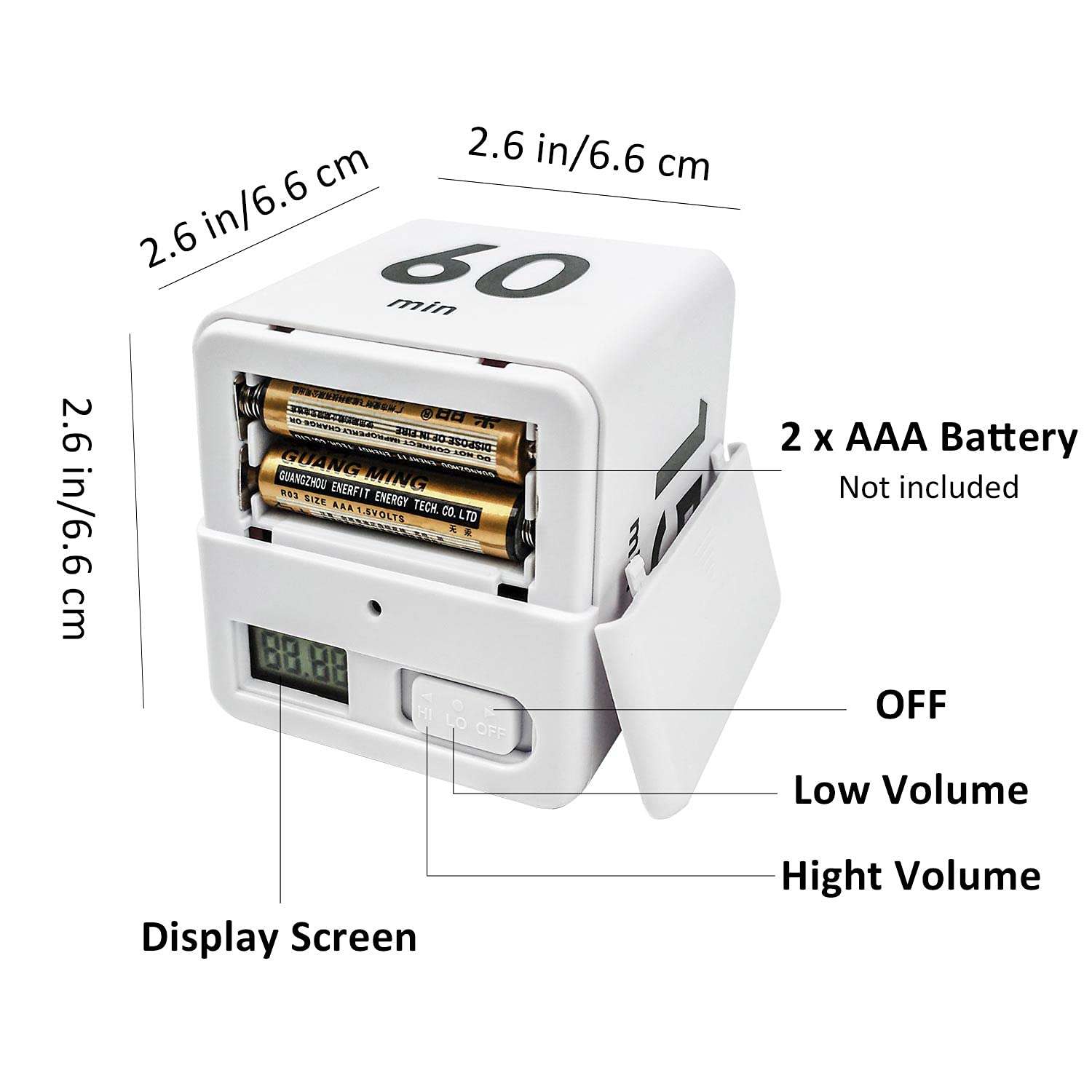 Feilifan Cube Timer, Kitchen Timer Kids Timer for ADHD Productivity