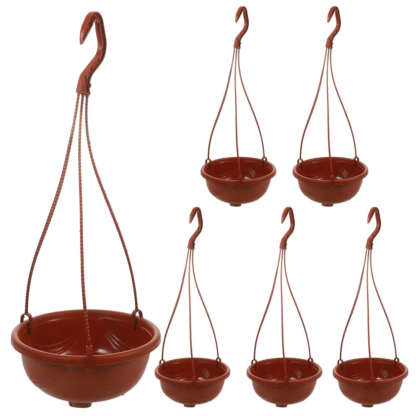 5 sets hangende orchideeënpot kunststof hangende plantenbak netto bekerpotten balkon reling plantenbak orchidee groeiende starter bloempotten met haken for decoratie