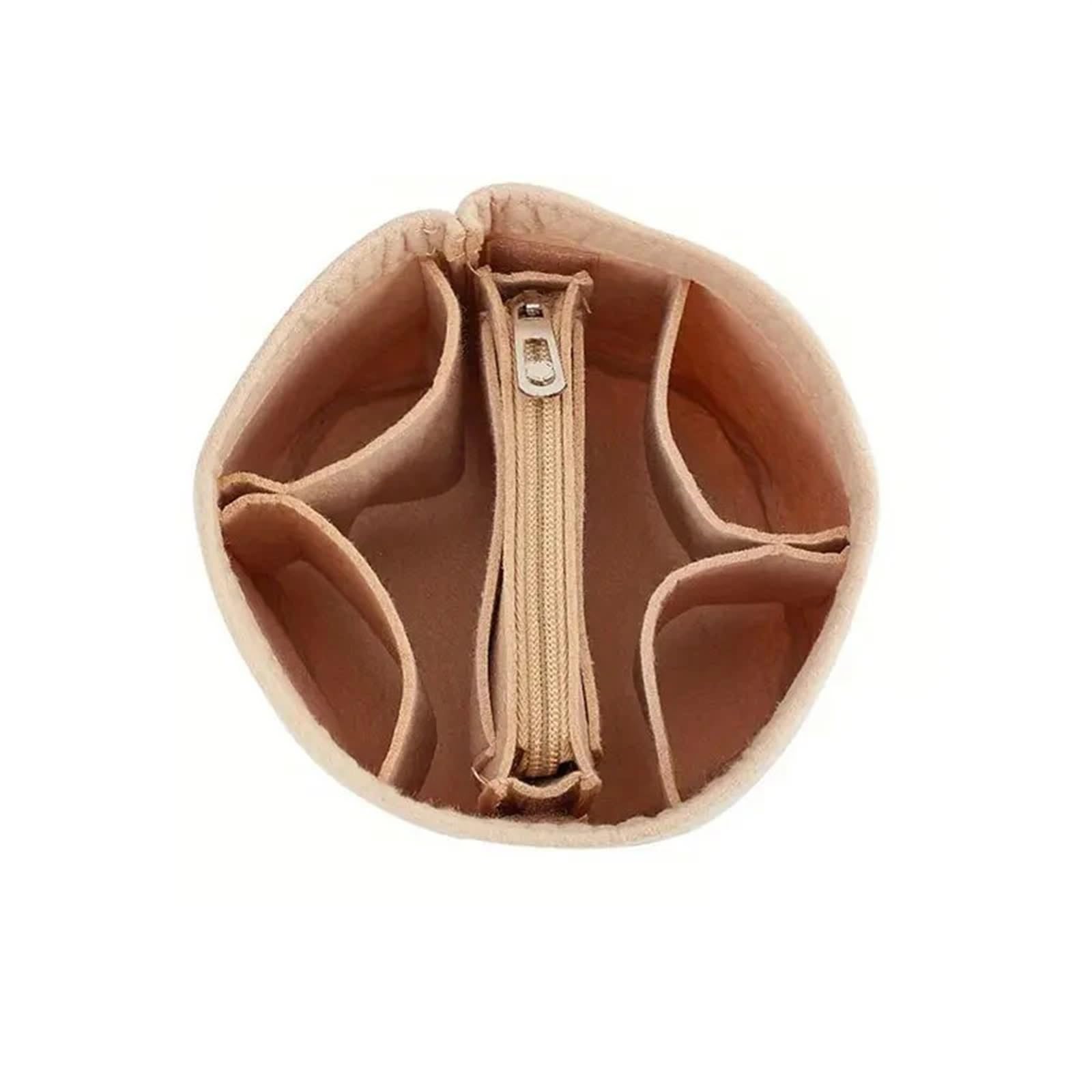 Organizador de bolso tela fieltro, bolsa inserción, organizador portátil, cilíndrica multifuncional, accesorios, 2 uds Para Bolso(Beige)