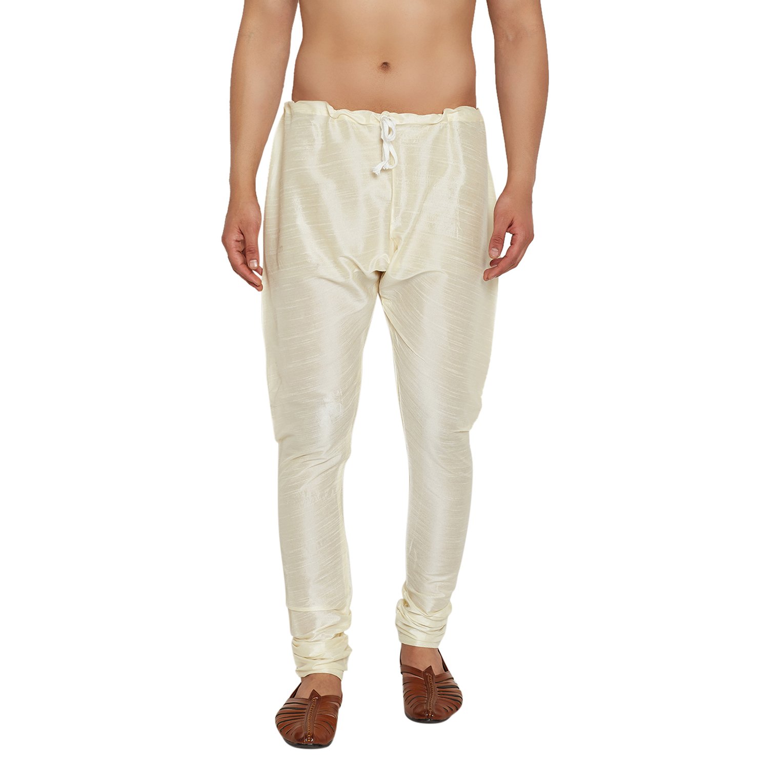 (Since 1958, Mens Maroon Dupion Silk Churidaar Pyjama, Size: Freesize-image-49