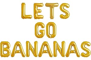 16" Lets GO Bananas Letter Banner Balloons for Tutti Frutti Balloon, Fruit...