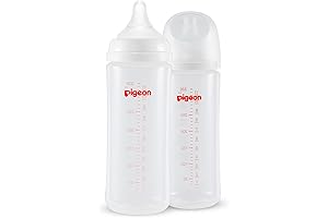 Pigeon PP Nursing Bottle Wide Neck with L Nipple for 6m+ (Pack of 2)