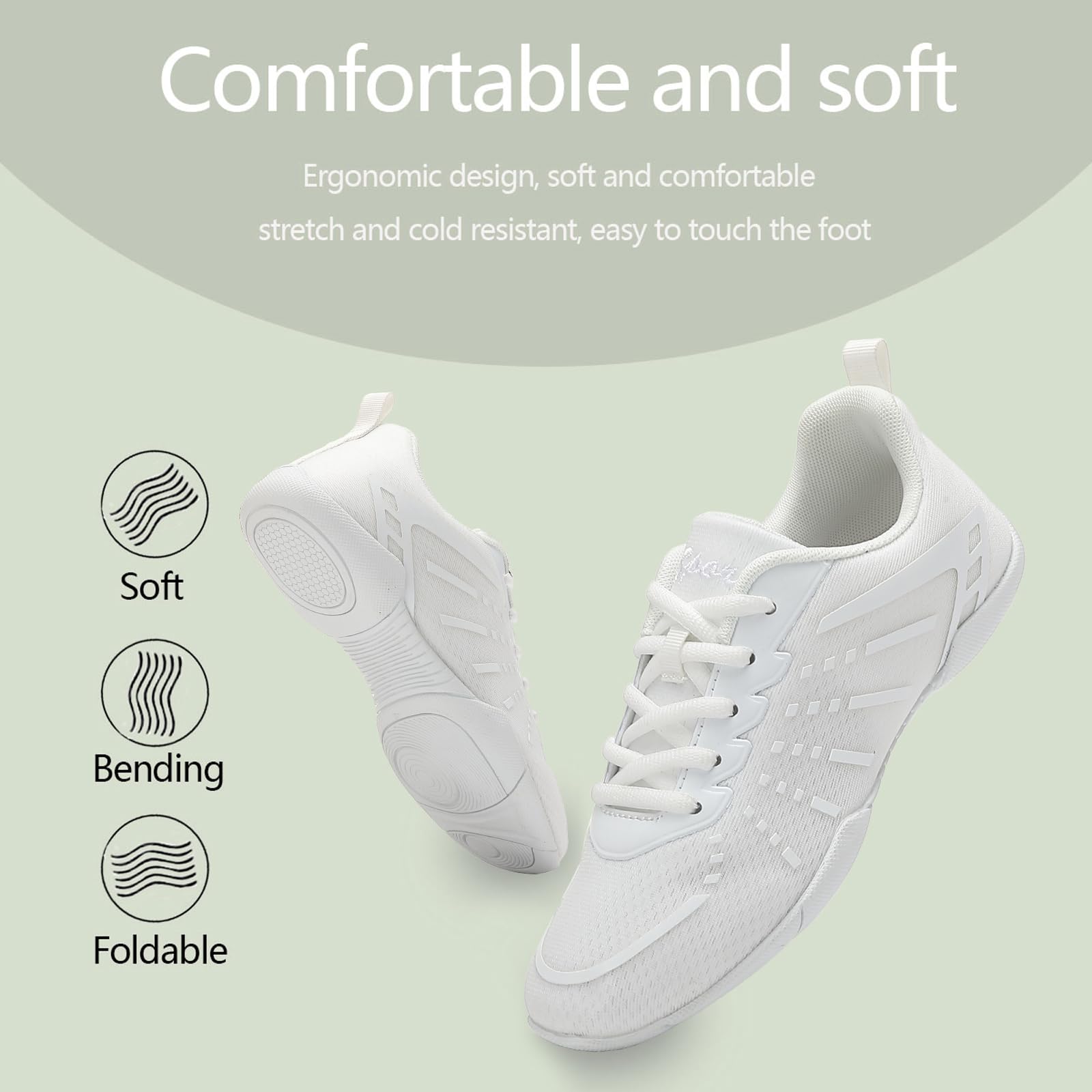 Zapatos de Porrista para Mujer Cheer Zapatillas Cheerleader Cheerleading Niña Yoga Entrenamiento Danza Caminar Gimnasia Deportes al Aire Libre