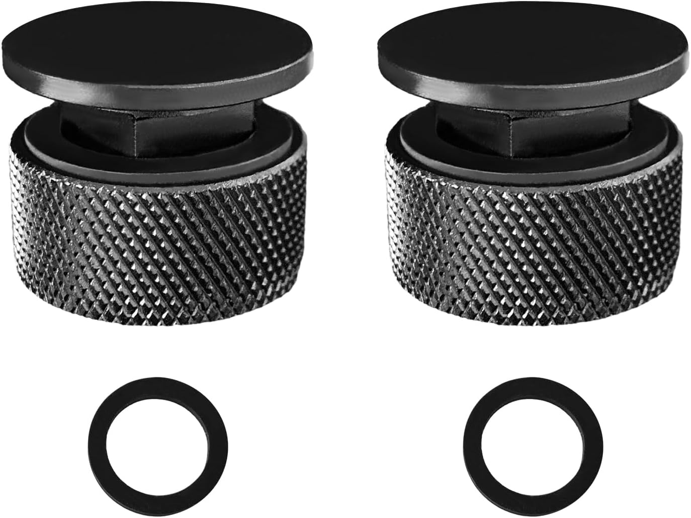 1 Pair Welding Hood Helmet Fasteners, Aluminum Helmet Headgear Replacement Parts Accessories Screws, Flip Hood Screws with Nonslip Silicone Washer for Hard Hat (Black)