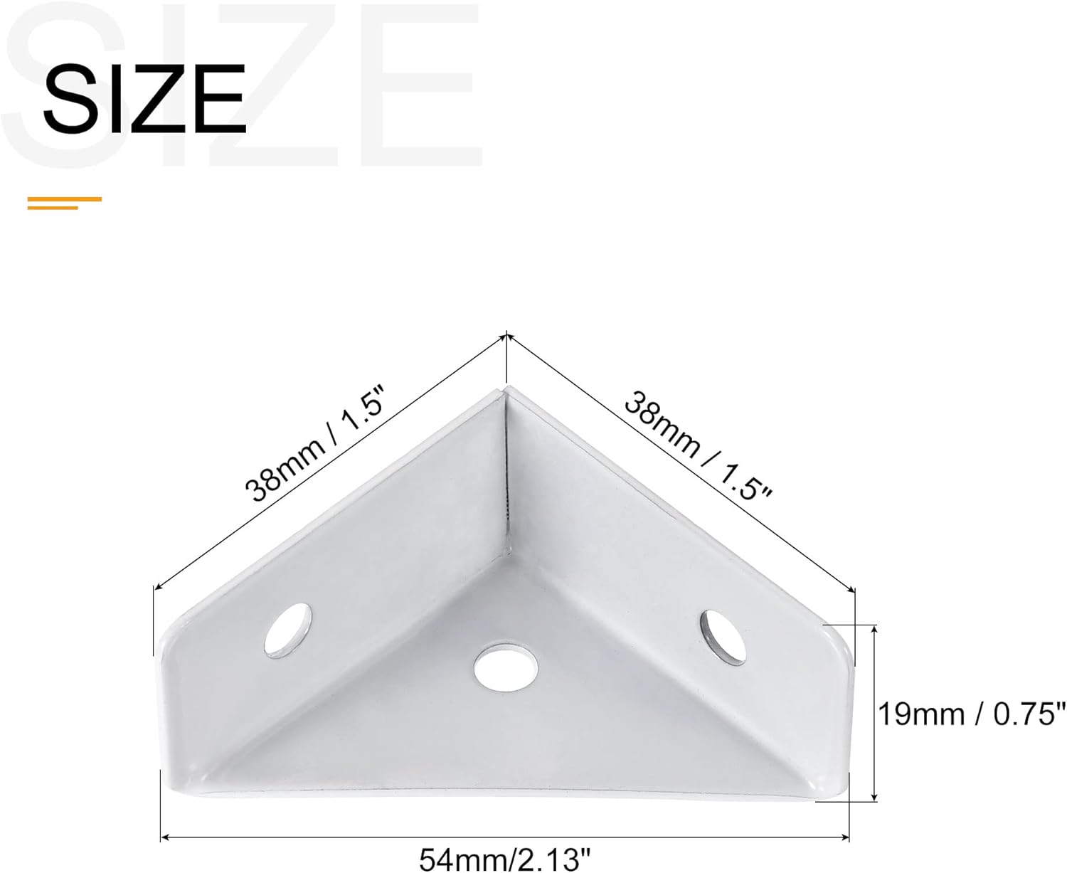 uxcell 4Pcs Angle Corner Brackets 38mm x 38mm, Cold Rolled Steel Braces Joining Support with Screws for Desk Bed Edge (White)