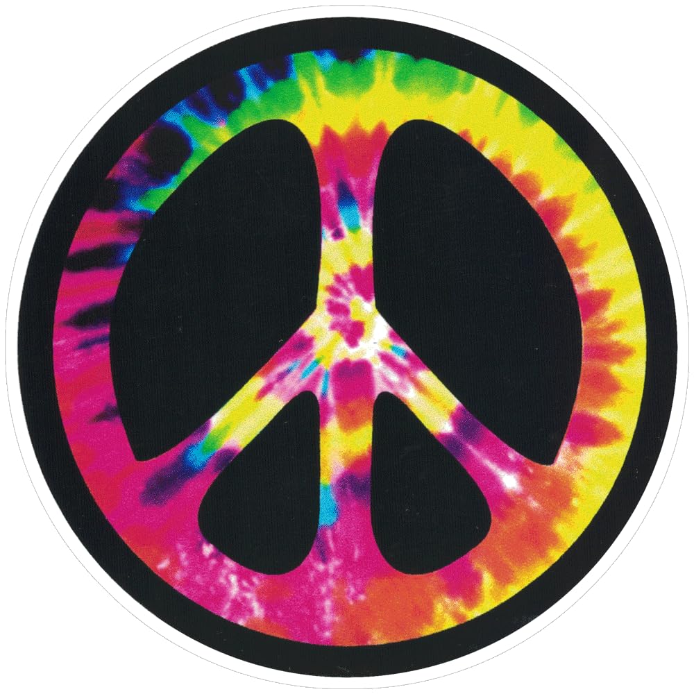 Peace Sign (Tie Dye) - Small Bumper Sticker or Laptop Decal (3.25