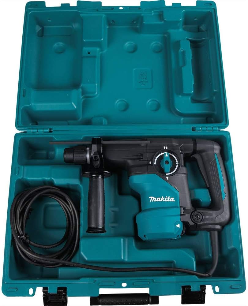 Martillo rotativo Makita HR3001CK en su estuche