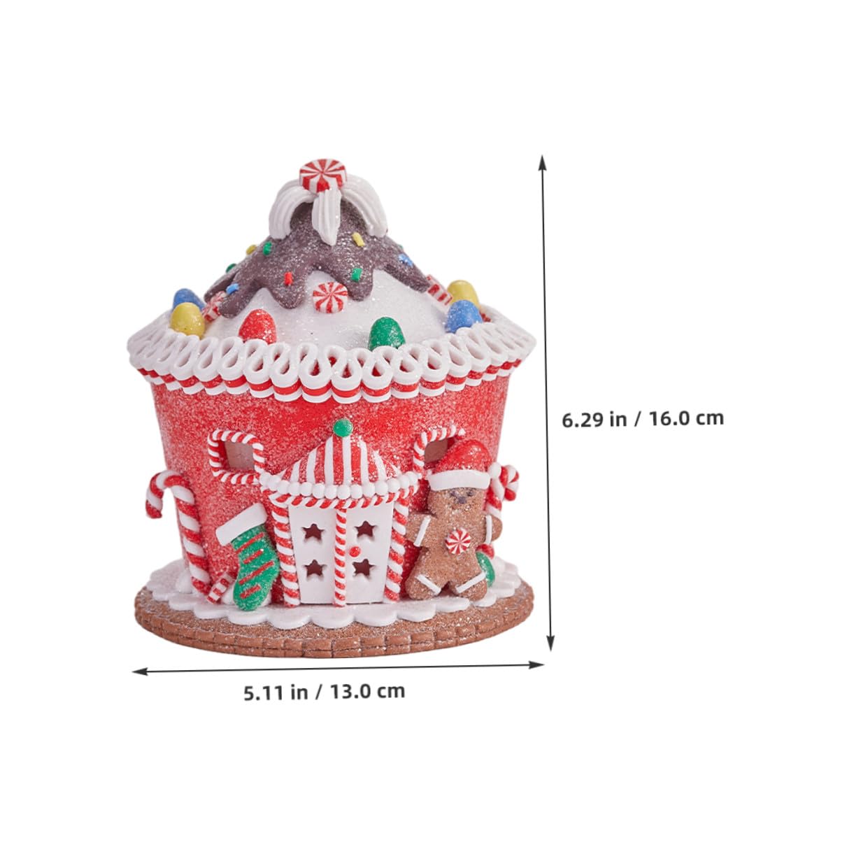 ERINGOGO Castillo de Arcilla Brillante para Decoración Navideña Figura de Casa de Jengibre Iluminada con Luz LED para Escenarios de Mesa de Fiesta