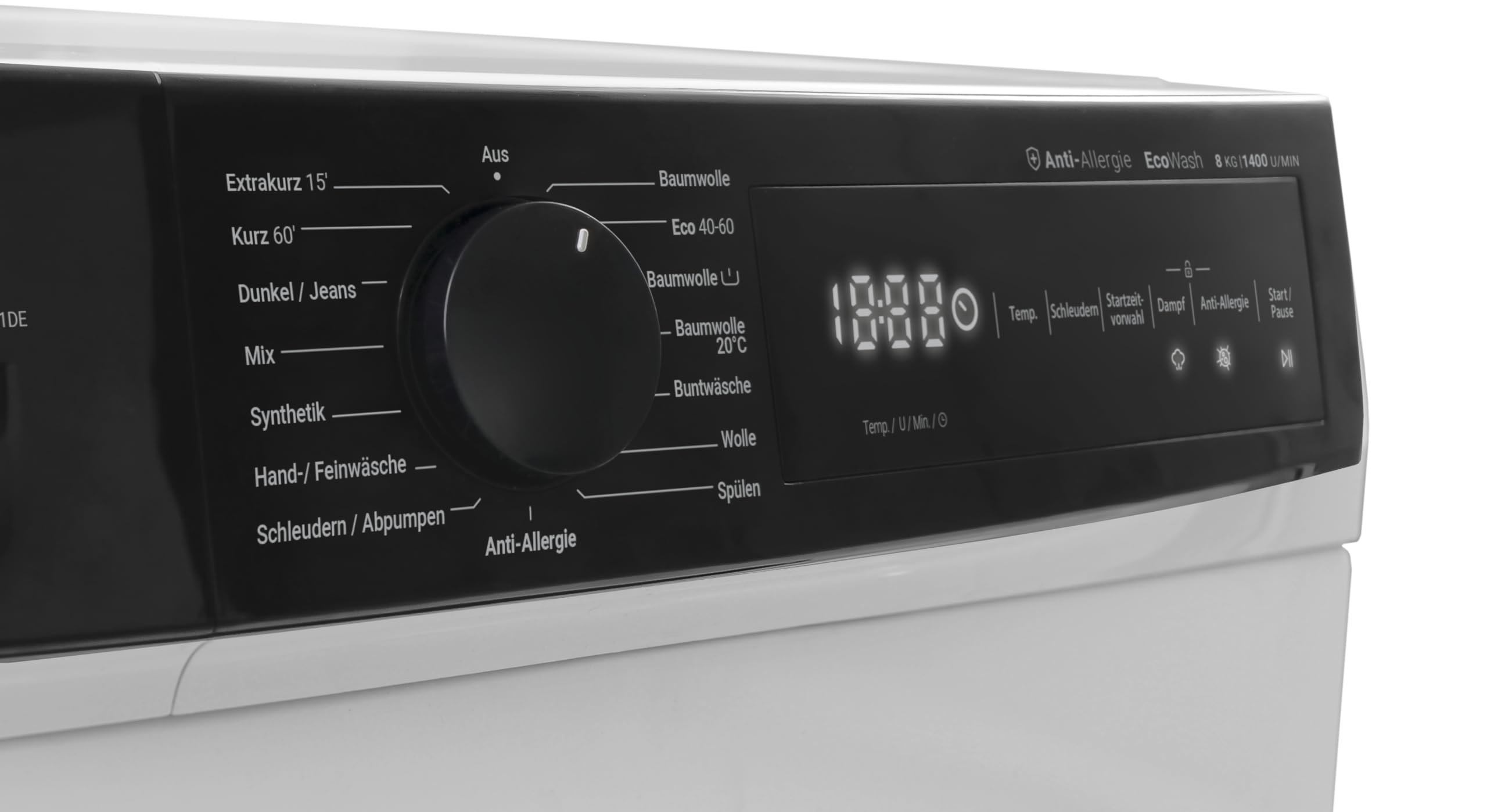 Daewoo WM814TTWA1DE Machine à laver à chargement frontal 8 kg Blanc/Noir