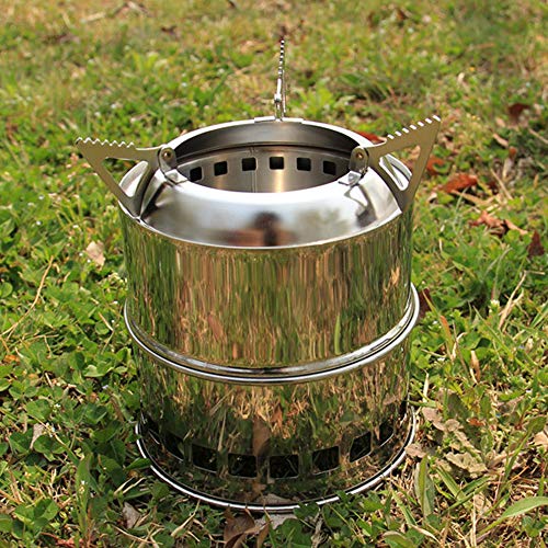 Picnic Burner, Andoer Queimador de madeira de acampamento dobrável de aço inoxidável queimador de co