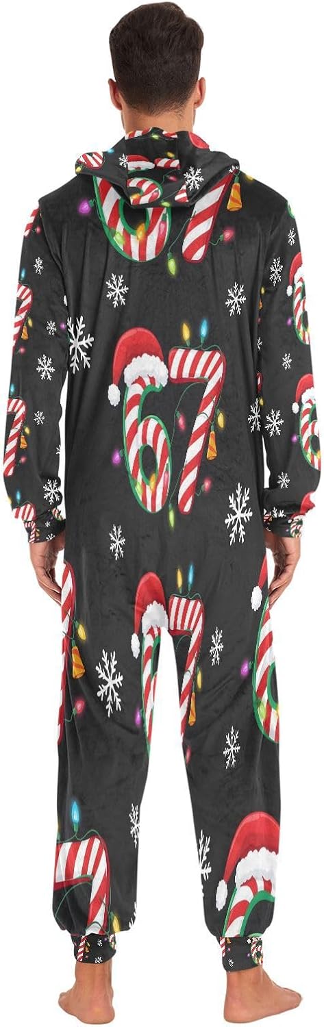 ALAZA Adult Onesie, 67 Meme Christmas Pajamas Costume Party Wear