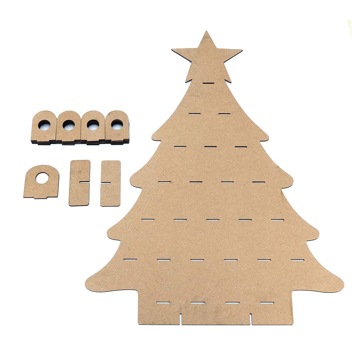 Calendario De Adviento Familiar De Madera Árbol De Navidad 25 Chocolates Estante De Pie Decoraciones De Bricolaje