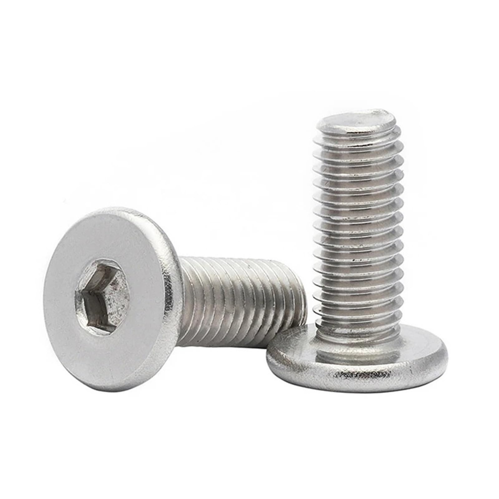 5/10 Szt. CM M6 M8 304 Stal Nierdzewna Sześciokątna Z Gniazdem Sześciokątnym Cienka Płaska Śruba Łbem Waflowym(X45mm,M8 5PCS)